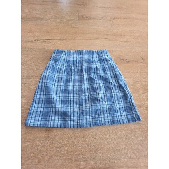 Brandy Melville Blue Plaid Mini Skirt One Size - Picture 4 of 6